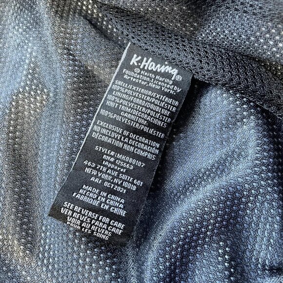 [L] KEITH HARING x MEMBERS ONLY Pyramid Heart Dance Artwork Bomber Jacket Black - Picture 7 of 10